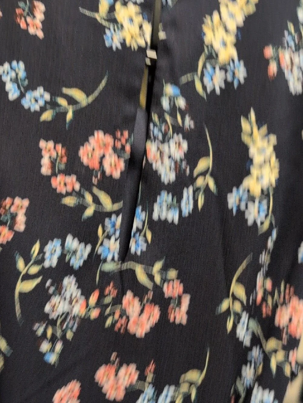 Express Navy Floral Tiered Dress with Delicate Blooms - Picture 6 of 8